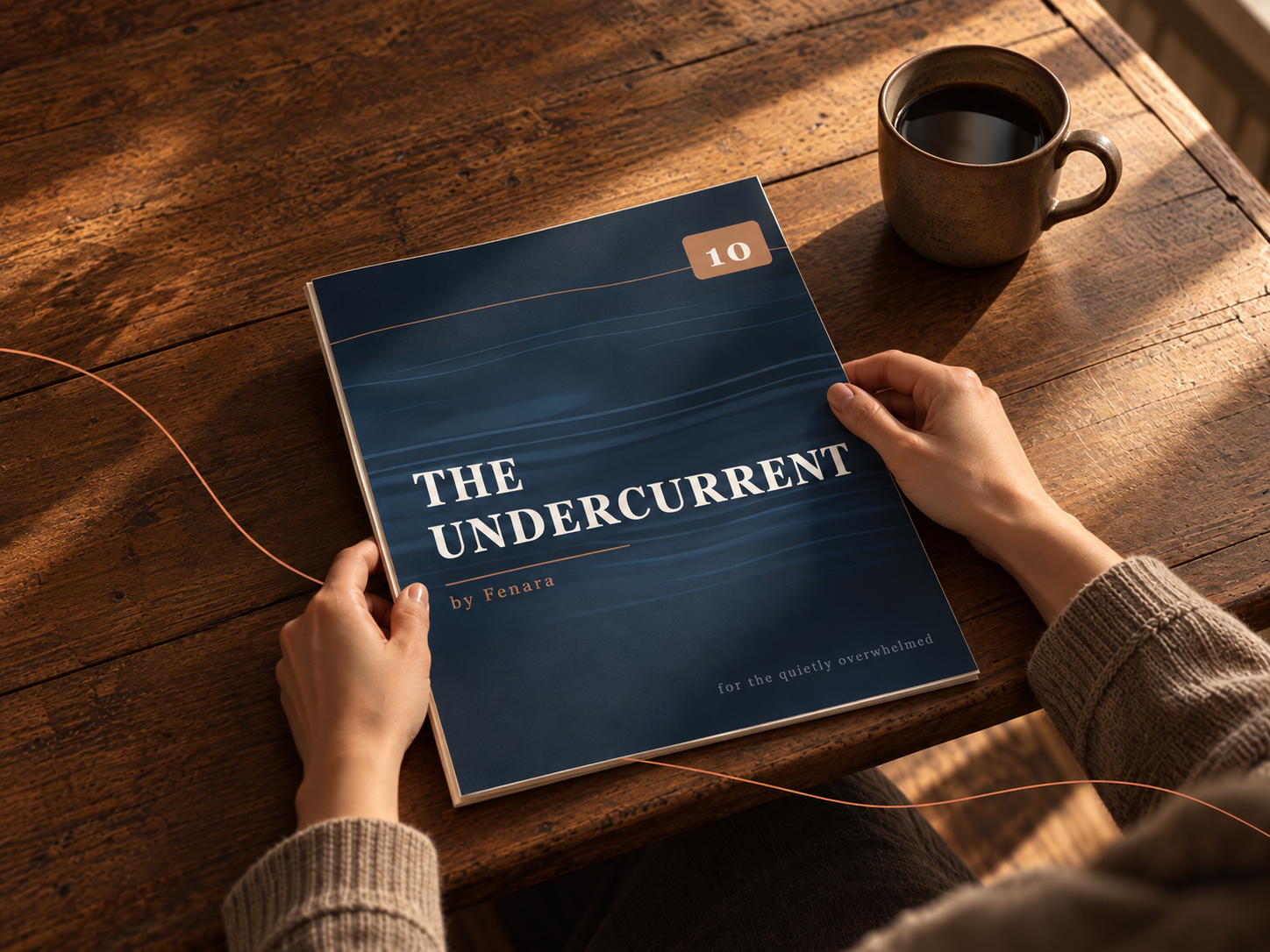 The Undercurrent newsletter cover on a warm wooden table.